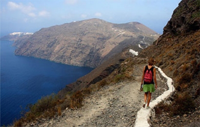 Santorini hiking